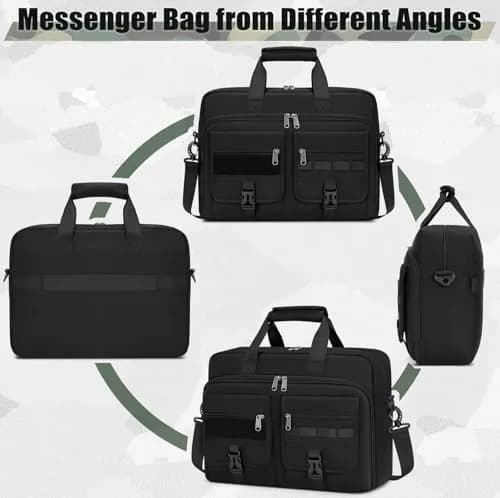 RAINSMORE Tactical Laptop Bag 15.6 Inch Waterproof Military Shoulder Messenger Bag for Men | Large Capacity, Durable & Stylish thumbnail 7