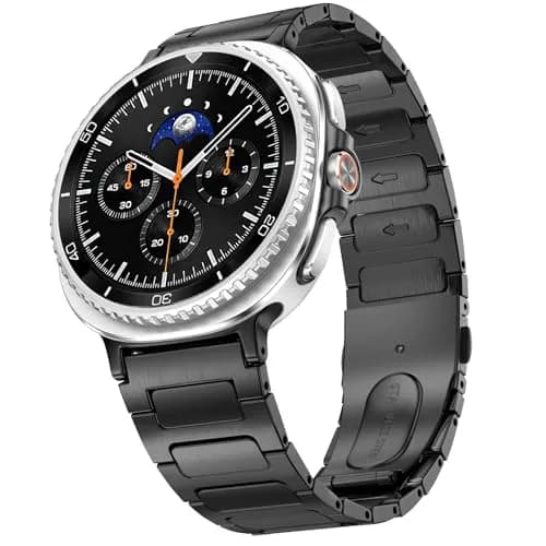 KOREDA Metal Band for Samsung Galaxy Watch 8 Classic 46mm/Galaxy Watch 8 40mm 44mm, Black, 160mm-230mm Wrist thumbnail 1