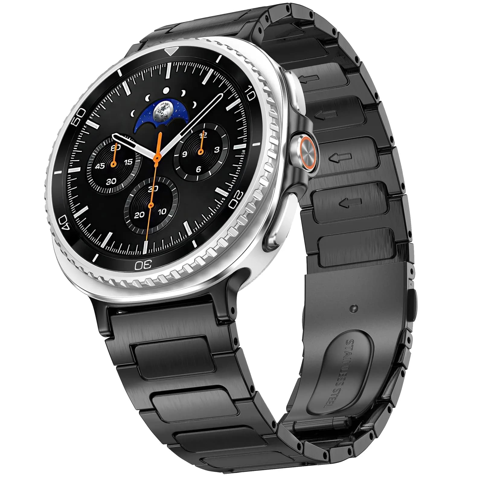 KOREDA Metal Band for Samsung Galaxy Watch 8 Classic 46mm/Galaxy Watch 8 40mm 44mm, Black, 160mm-230mm Wrist — Black