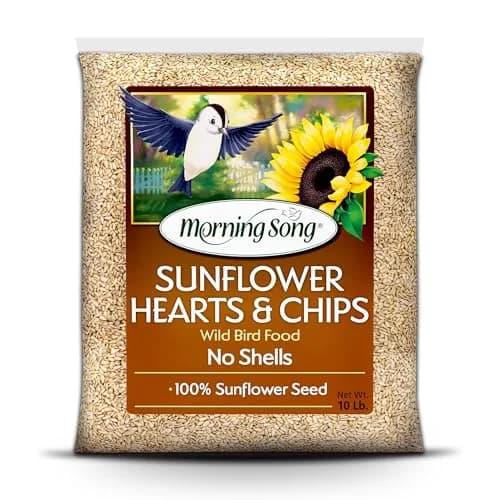 Morning Song Sunflower Hearts & Chips Wild Bird Seed 10 lb | Shell-Free, High-Energy Bird Food thumbnail 1