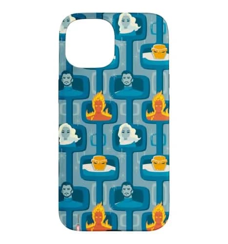 Marvel The Fantastic Four: First Steps Retro Pattern Case for iPhone 15 | Heavy Duty Protection thumbnail 1
