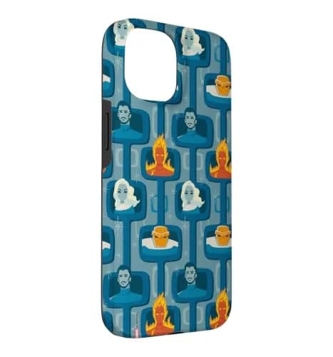 Marvel The Fantastic Four: First Steps Retro Pattern Case for iPhone 15 | Heavy Duty Protection thumbnail 3