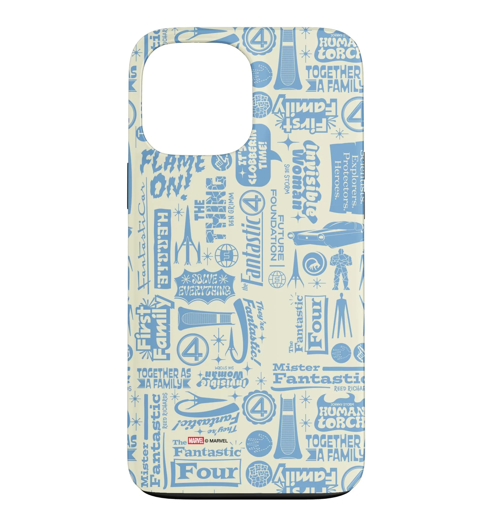 Marvel The Fantastic Four Words & Icons Phone Case for iPhone 13 Pro Max | Superhero Design & Shock Protection