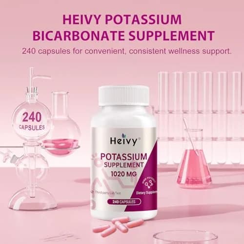 Heivy Potassium Supplement 1020 mg | Supports Electrolyte & Heart Health, Made in USA (240 Vegetarian Capsules) thumbnail 6
