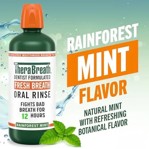 TheraBreath Fresh Breath Mouthwash, Rainforest Mint, 33.8 oz | Clinically Proven 24-Hour Freshness thumbnail 4