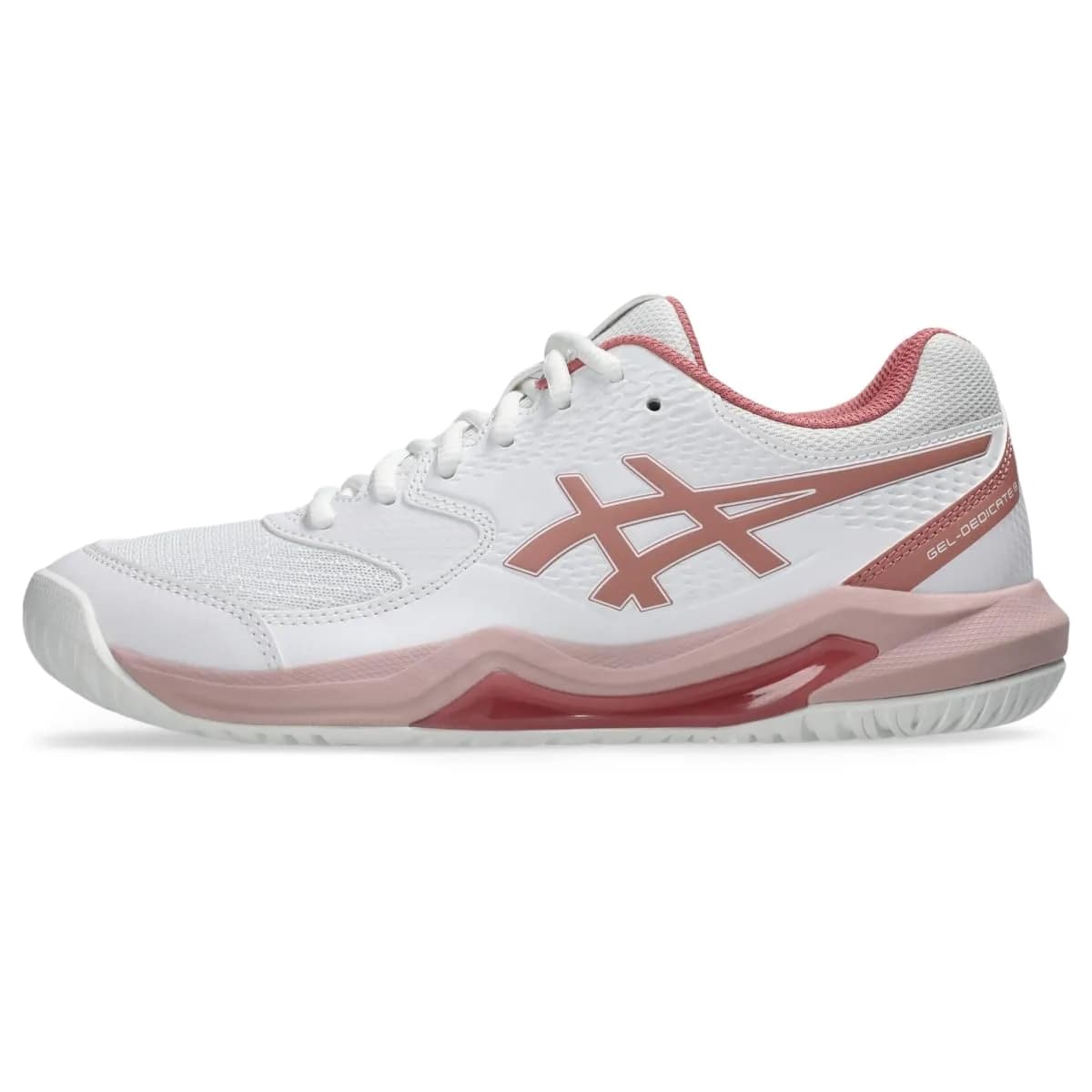 ASICS Women's Gel-Dedicate 8 Tennis Shoes 9.5 | Support & Shock Absorption (110 characters) — White/Rose Rouge