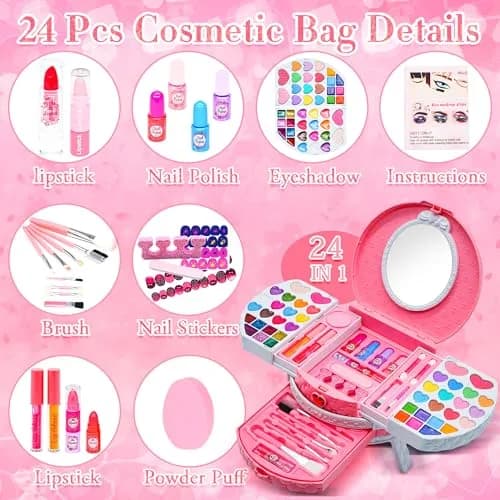 Mrabbitoo Princess Play Makeup Kit for Girls 66-Piece Set | Washable & Safe Toy with Mirror & Dressing Table thumbnail 2