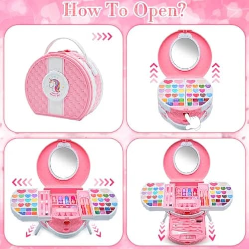 Mrabbitoo Princess Play Makeup Kit for Girls 66-Piece Set | Washable & Safe Toy with Mirror & Dressing Table thumbnail 3