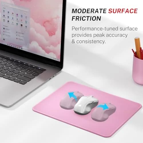 MROCO Essential Office & Gaming Mouse Pad 8.5 x 11 Inch Pale Pink | Smooth Glide & Precise Control thumbnail 2