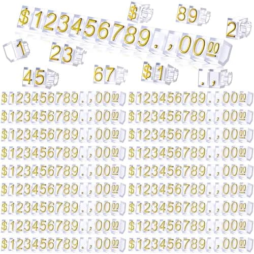 Qunclay Gold Label Price Display Cubes 50 Sets | Adjustable Retail Price Tags for Small Business thumbnail 1