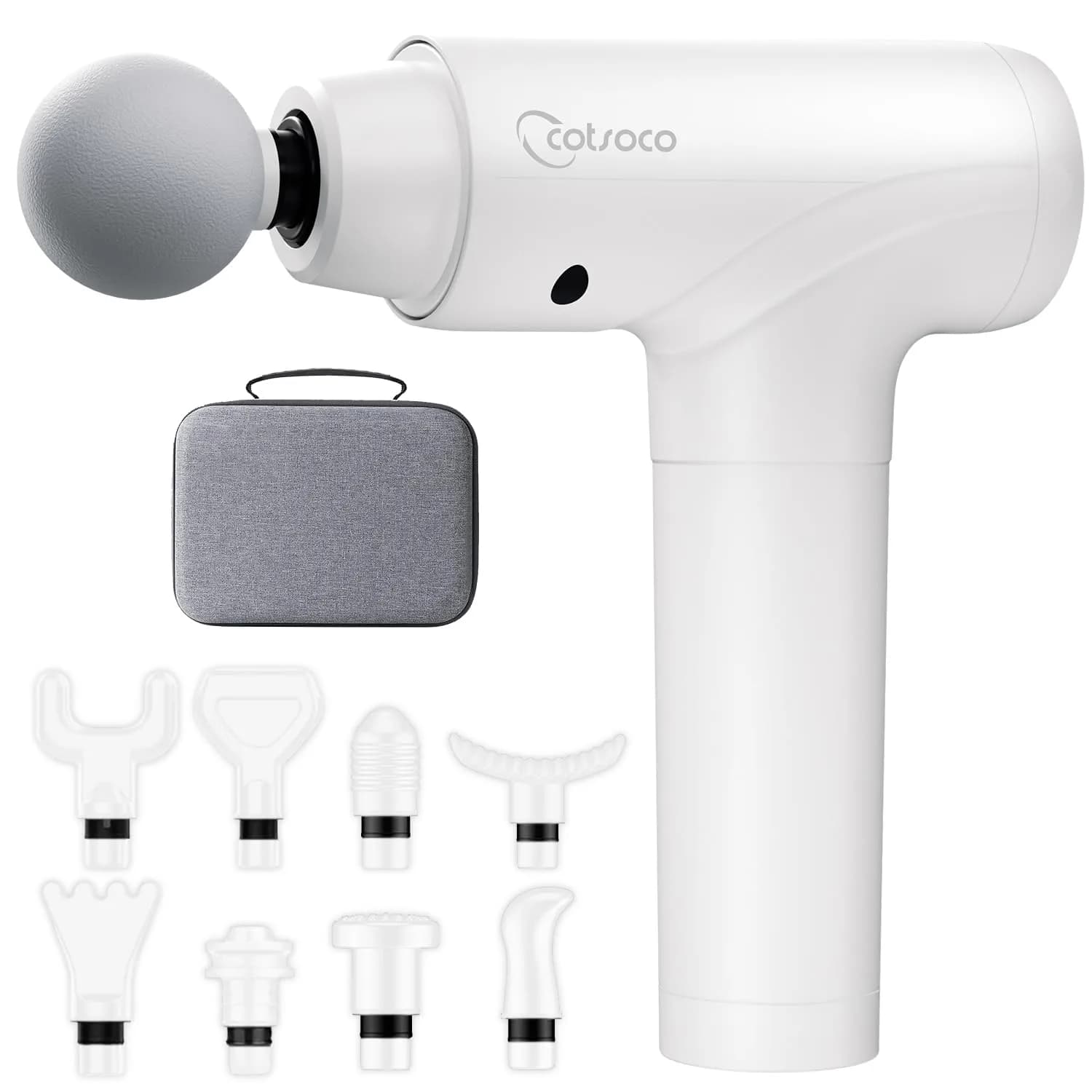 cotsoco Massage Gun Deep Tissue | 20 Speeds, 9 Heads, 12mm Stroke, Silent Motor, for Pain Relief (70-120 chars)