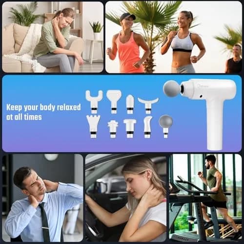 cotsoco Massage Gun Deep Tissue | 20 Speeds, 9 Heads, 12mm Stroke, Silent Motor, for Pain Relief (70-120 chars) thumbnail 8