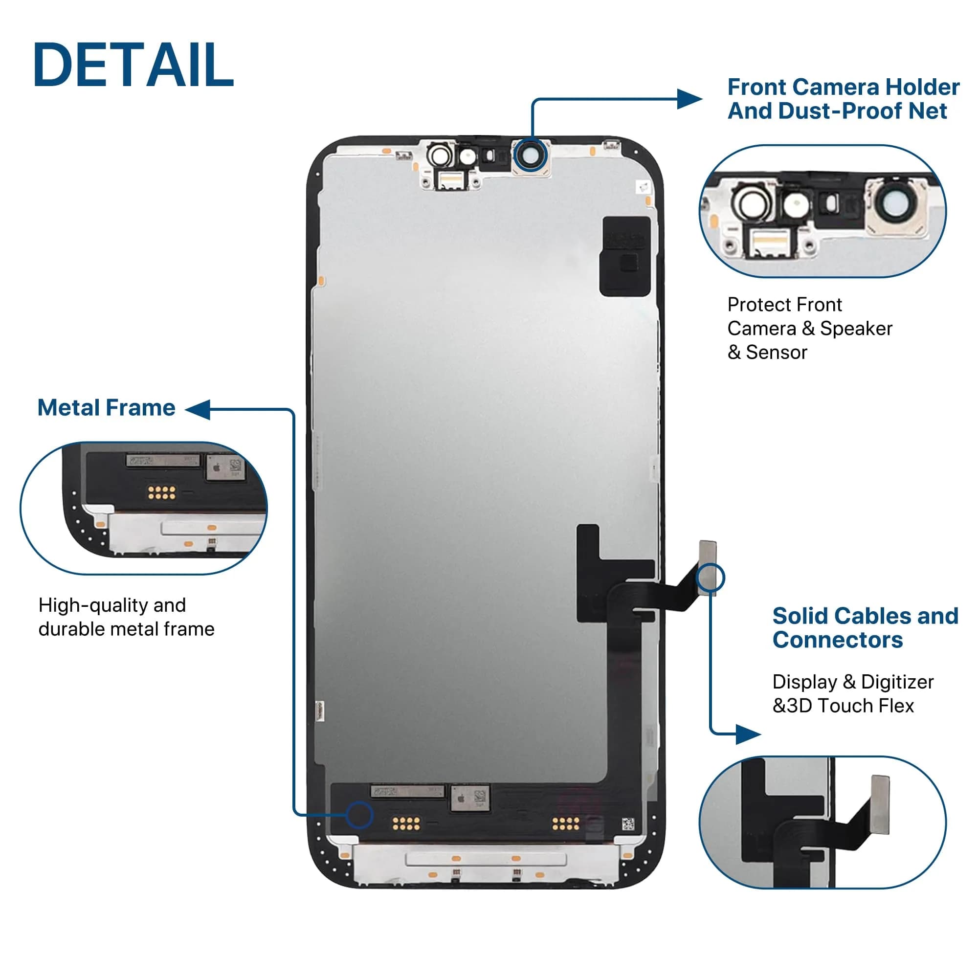 FFtopu iPhone 14 Screen Replacement Kit 6.1" LCD Display with Tools & Protector - view 2