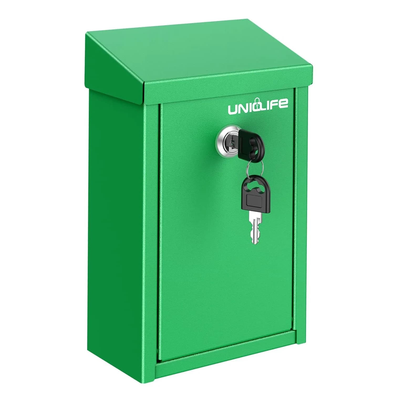 Uniclife Combination Lock Wall Mounted Mailbox with Dual Slots 23.4cm (9.3in) Width | Secure Drop Box for Outside — Green