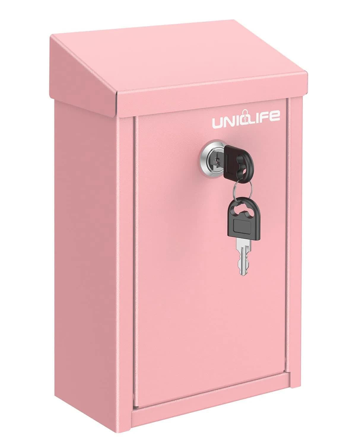 Uniclife Pink Metal Donation Box, Wall Mounted Mailbox for Outside 23.6cm (9.3in) H x 12.9cm (5.1in) W x 7.6cm (3in) D | Secure Key Drop Box for Home Office Business - view 8