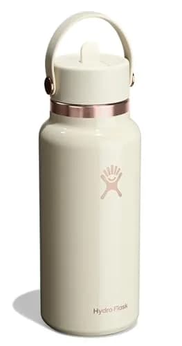 Hydro Flask Water Bottle - Insulated Stainless Steel - Wide Mouth, 32 Oz, Leakproof, Refillable, Linen Rose Gold thumbnail 2