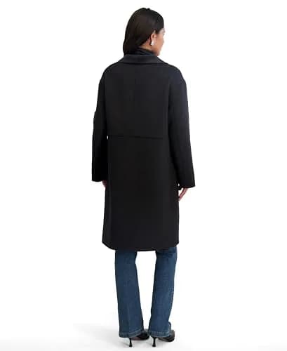 TAHARI Women's Coco Double-Faced Wool Coat Large | Relaxed Long Silhouette with Oversized Wing Collar thumbnail 3