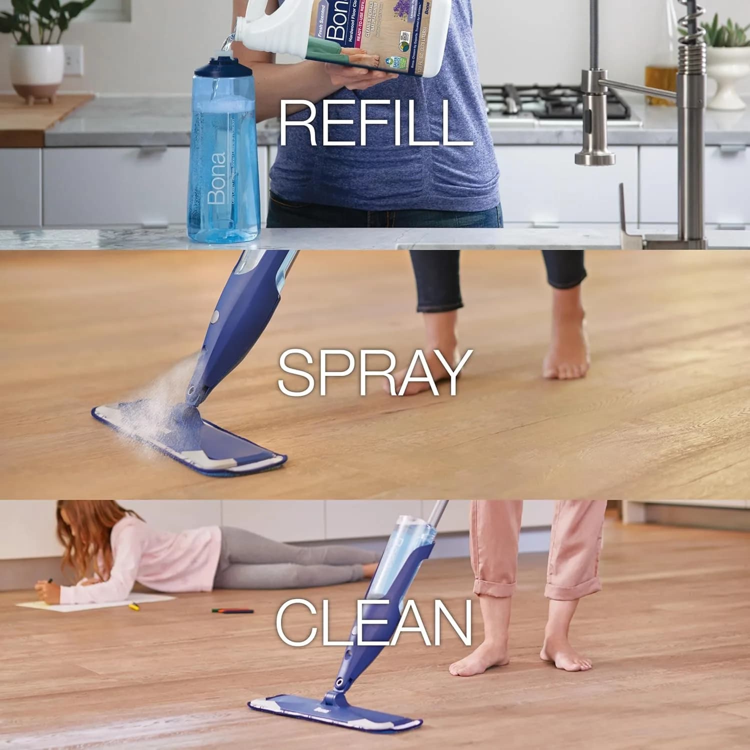 Bona Hardwood Floor Cleaner Refill Lavender Thyme Scent, 2840ml (96 fl oz) | Residue-Free Wood Floor Cleaning Solution thumbnail 5