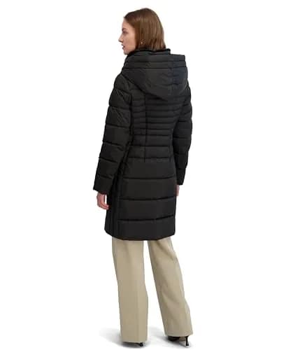 TAHARI Women's Casey Slim Fit Quilted Puffer Coat, Black, Small | All-Weather Warmth & Style thumbnail 4