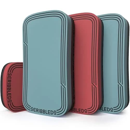 Scribbledo Magnetic Dry Erase Erasers 4 Pack, Boho Colors, 10.16 cm (4 Inch) | Streak-Free Board Care thumbnail 1