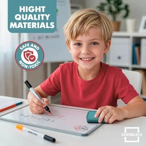 Scribbledo Magnetic Dry Erase Erasers 4 Pack, Boho Colors, 10.16 cm (4 Inch) | Streak-Free Board Care thumbnail 5