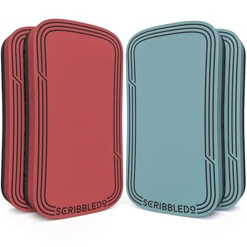 Scribbledo Magnetic Dry Erase Erasers 4 Pack, Boho Colors, 10.16 cm (4 Inch) | Streak-Free Board Care thumbnail 9