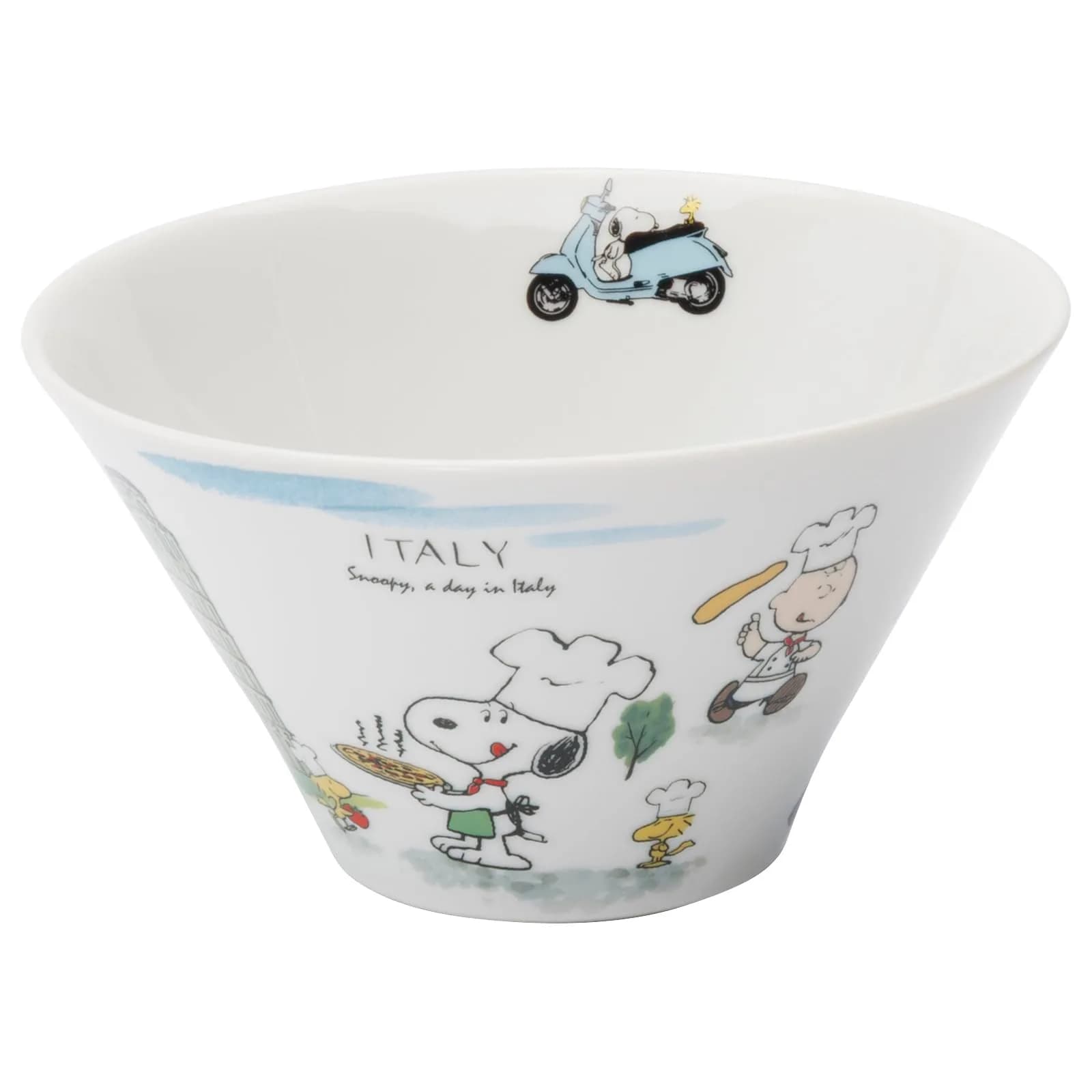 シミズ陶業(Shimizutougyou) Snoopy World Travel Italy Multi Bowl 16cm | Microwave & Dishwasher Safe