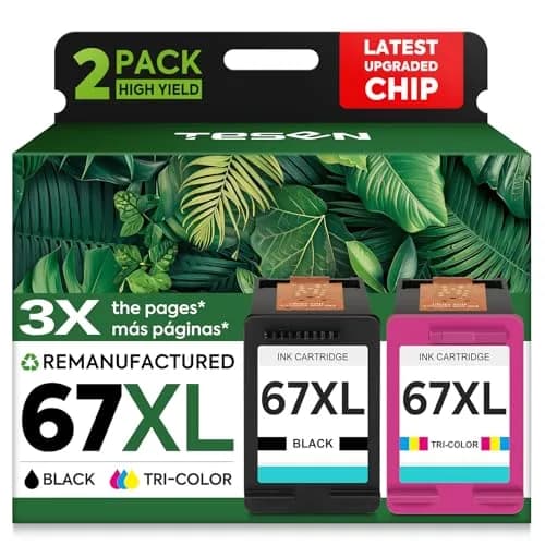 TESEN 67XL Ink Cartridge Replacement for HP Ink 67 2855e Printer Ink | High Page Yield, Compatible with HP DeskJet & Envy Printers thumbnail 1