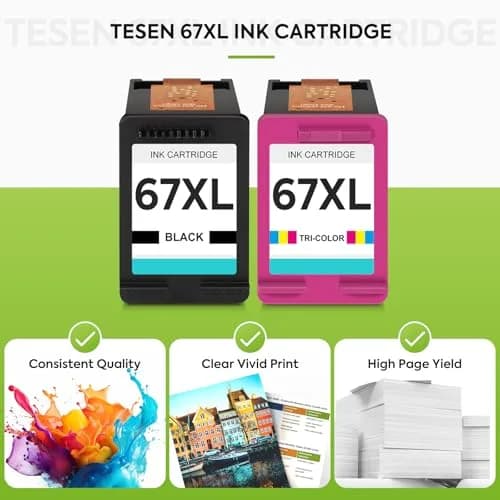 TESEN 67XL Ink Cartridge Replacement for HP Ink 67 2855e Printer Ink | High Page Yield, Compatible with HP DeskJet & Envy Printers thumbnail 5