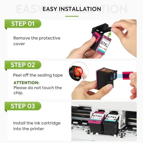 TESEN 67XL Ink Cartridge Replacement for HP Ink 67 2855e Printer Ink | High Page Yield, Compatible with HP DeskJet & Envy Printers thumbnail 6