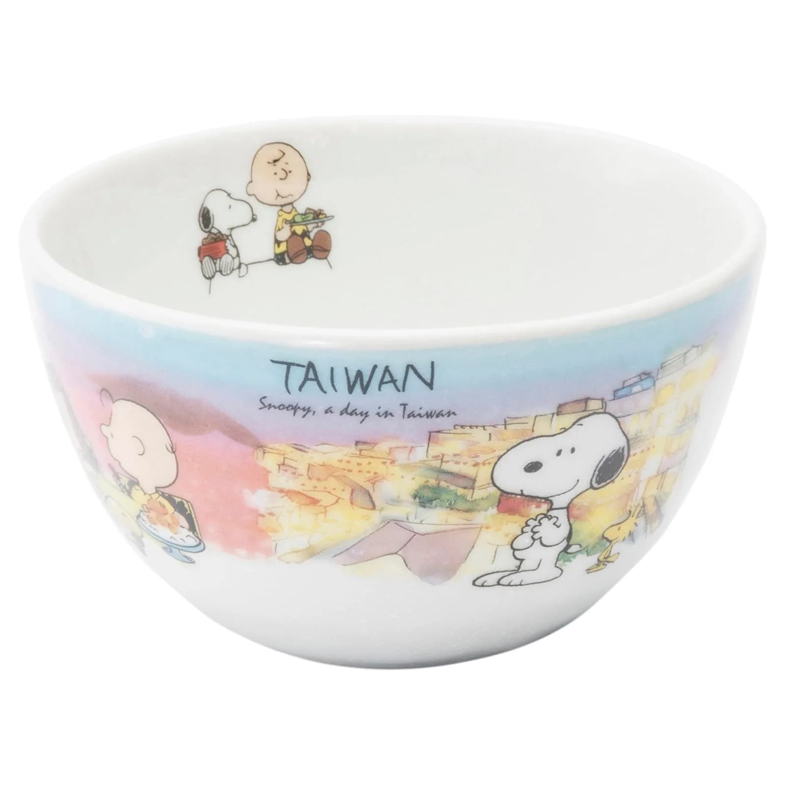 シミズ陶業(Shimizutougyou) Snoopy World Travel Taiwan Small Bowl | Microwave & Dishwasher Safe, Made in Japan
