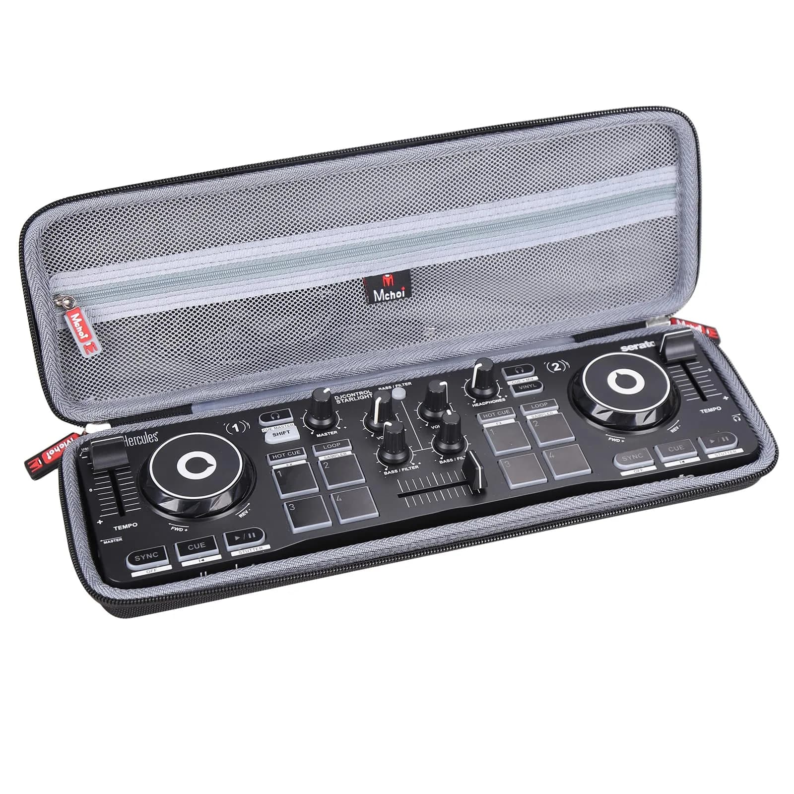 Mchoi Hard Portable Case Compatible with Hercules DJControl Starlight | Durable EVA, Water-Resistant, Custom Fit — Black