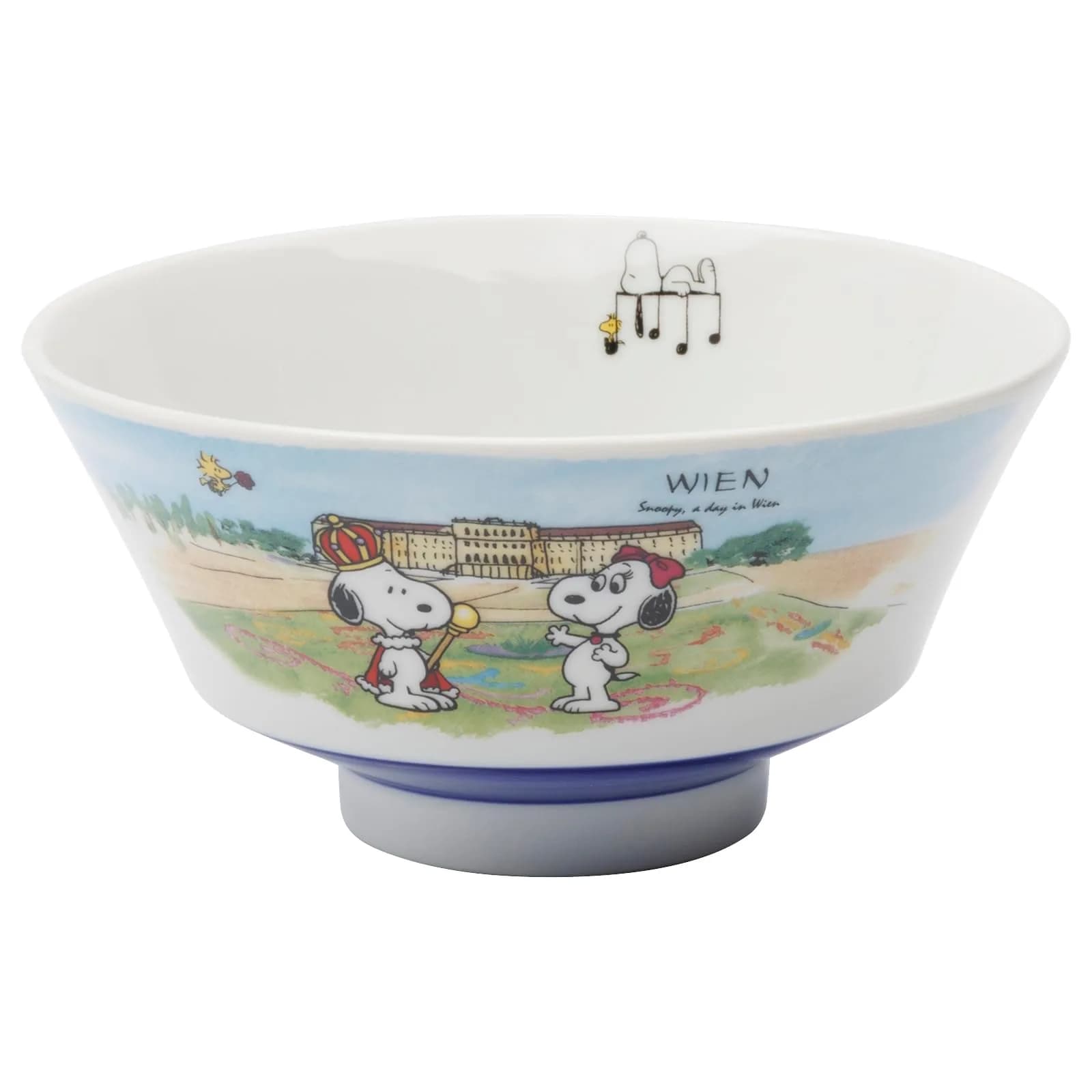 シミズ陶業(Shimizutougyou) Snoopy World Travel Vienna Ramen Bowl 18cm | Microwave & Dishwasher Safe - main product image