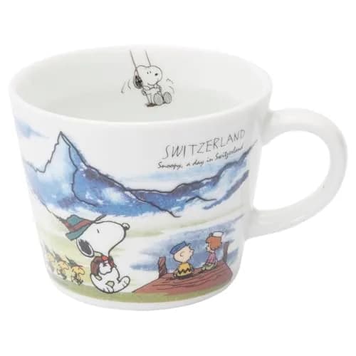 シミズ陶業(Shimizutougyou) Snoopy World Travel Switzerland Mug 340ml | Microwave & Dishwasher Safe thumbnail 1
