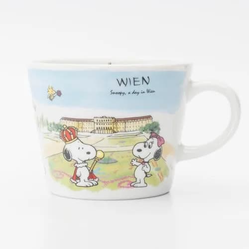 シミズ陶業(Shimizutougyou) Snoopy World Travel Vienna Mug 340ml | Microwave & Dishwasher Safe thumbnail 3