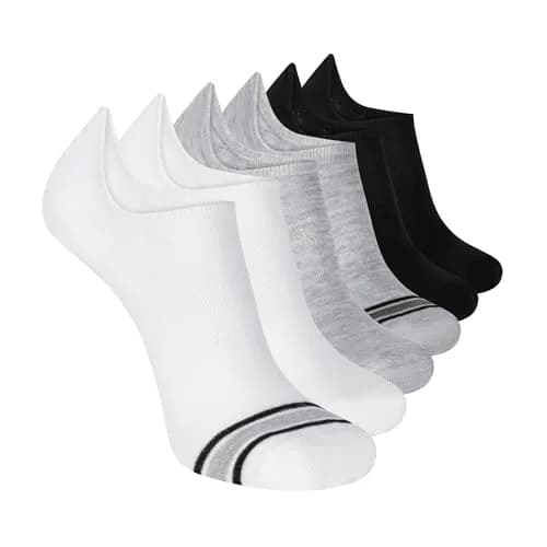 Skechers Men's Slip-ins 6-Pack Performance No Show Socks, White/Light Grey/Black, Shoe Size 10-13 thumbnail 1