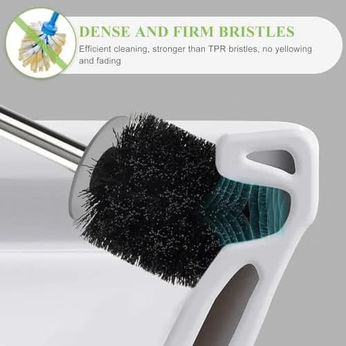 AONEZ Toilet Brush and Holder Set, 3 Pack, White & Grey | Deep Clean Bathroom Accessories thumbnail 3