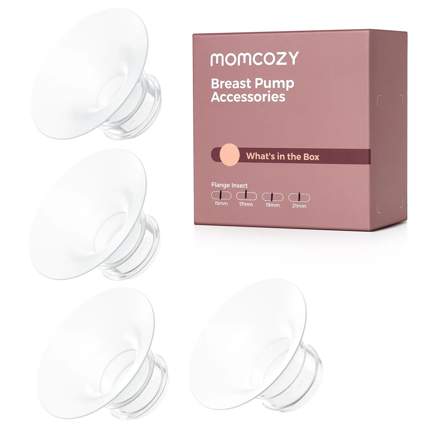 Momcozy M5/M6/M9 Original Replacement Accessories, Food-Grade Silicone & BPA Free Inserts (15/17/19/21mm)