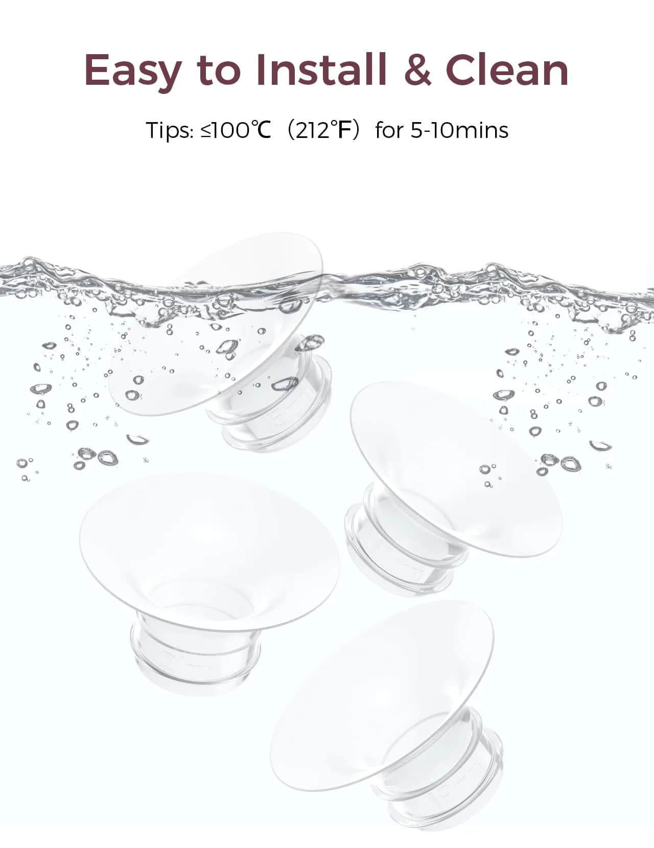 Momcozy M5/M6/M9 Original Replacement Accessories, Food-Grade Silicone & BPA Free Inserts (15/17/19/21mm) - view 6
