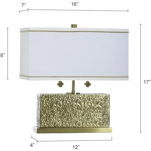 Stylecraft Home Collection TDL212134DS Eleanora - 2 Light Table Lamp-17 Inch Tall and 16 Inch Wide, Finish Color: Hammered Steel | Contemporary Glam thumbnail 7