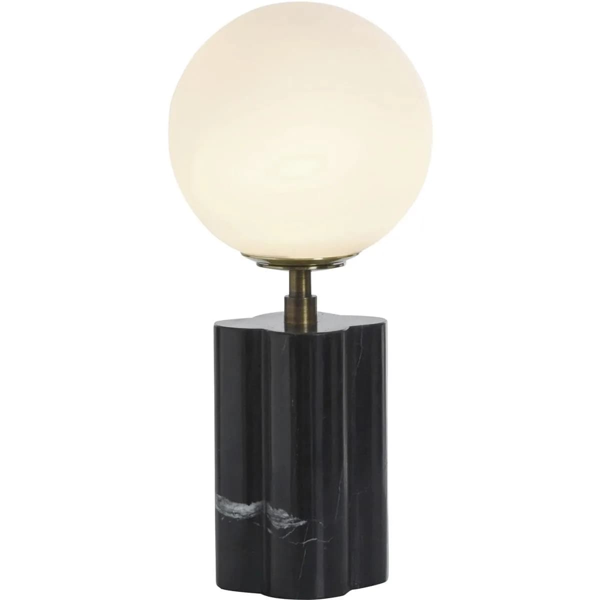 Stylecraft Home Collection TDL212138DS 15W Table Lamp - Black Marble | Modern Orb Shade with Dimmer thumbnail 2