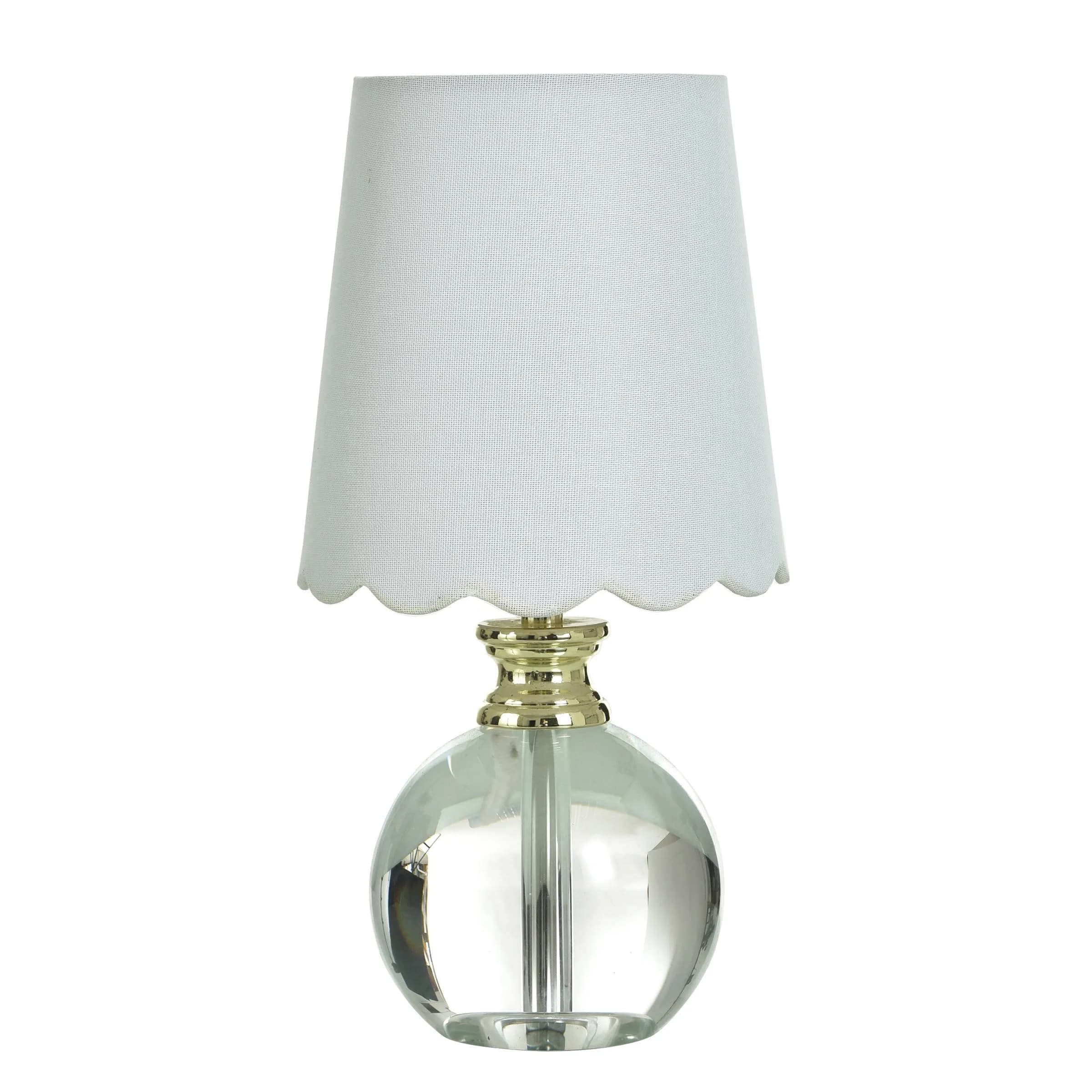Stylecraft Home Collection Beatrice Table Lamp 14 Inch Tall | Glam Crystal & Fabric Shade — Clear/Polished Gold