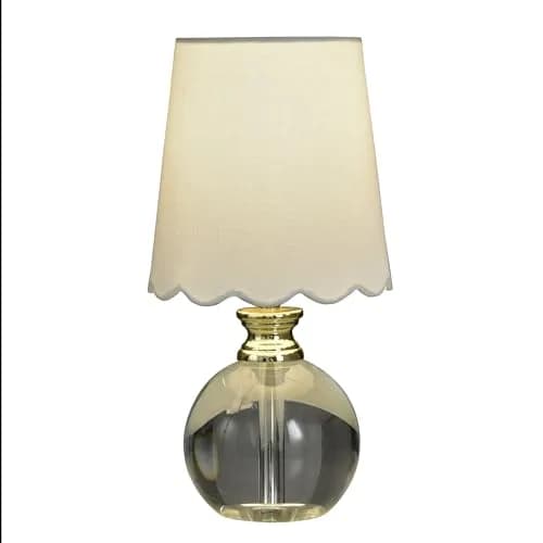 Stylecraft Home Collection Beatrice Table Lamp 14 Inch Tall | Glam Crystal & Fabric Shade thumbnail 2