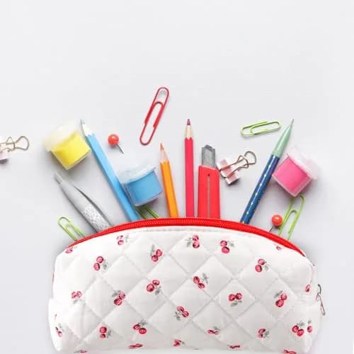 Sherr Cherry Pencil Case Cute Pencil Pouch | Lightweight, Travel-Friendly, Cotton, Zipper, 7.48 x 2.36 x 3.15 inches thumbnail 4