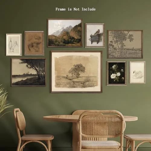 Vodefoad 9Pcs Vintage Gallery Wall Art Decor Prints | Rustic French Country Nature Landscape thumbnail 5