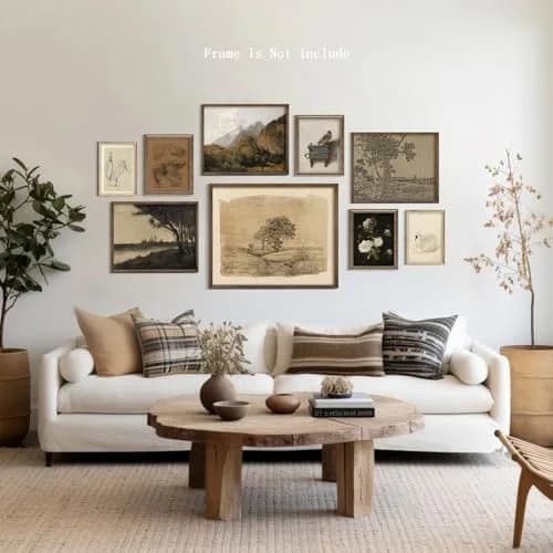 Vodefoad 9Pcs Vintage Gallery Wall Art Decor Prints | Rustic French Country Nature Landscape thumbnail 2