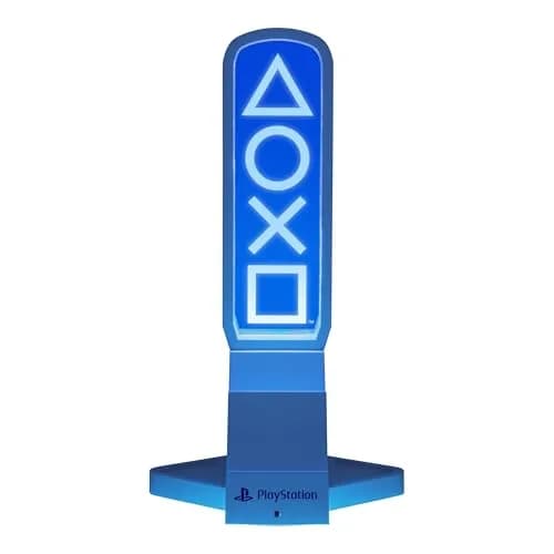 Paladone PlayStation 3-in-1 Headphone Stand and Tech Charging Station | RGB Colour Changing Light Panel, USB-C Ports, Officially Licensed for Gamers thumbnail 1
