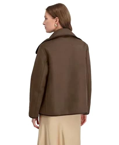 TAHARI Women's Kai Reversible Faux Shearling Jacket with PU Trim, X-Small | Versatile 2-in-1 Cozy & Polished Layer thumbnail 5