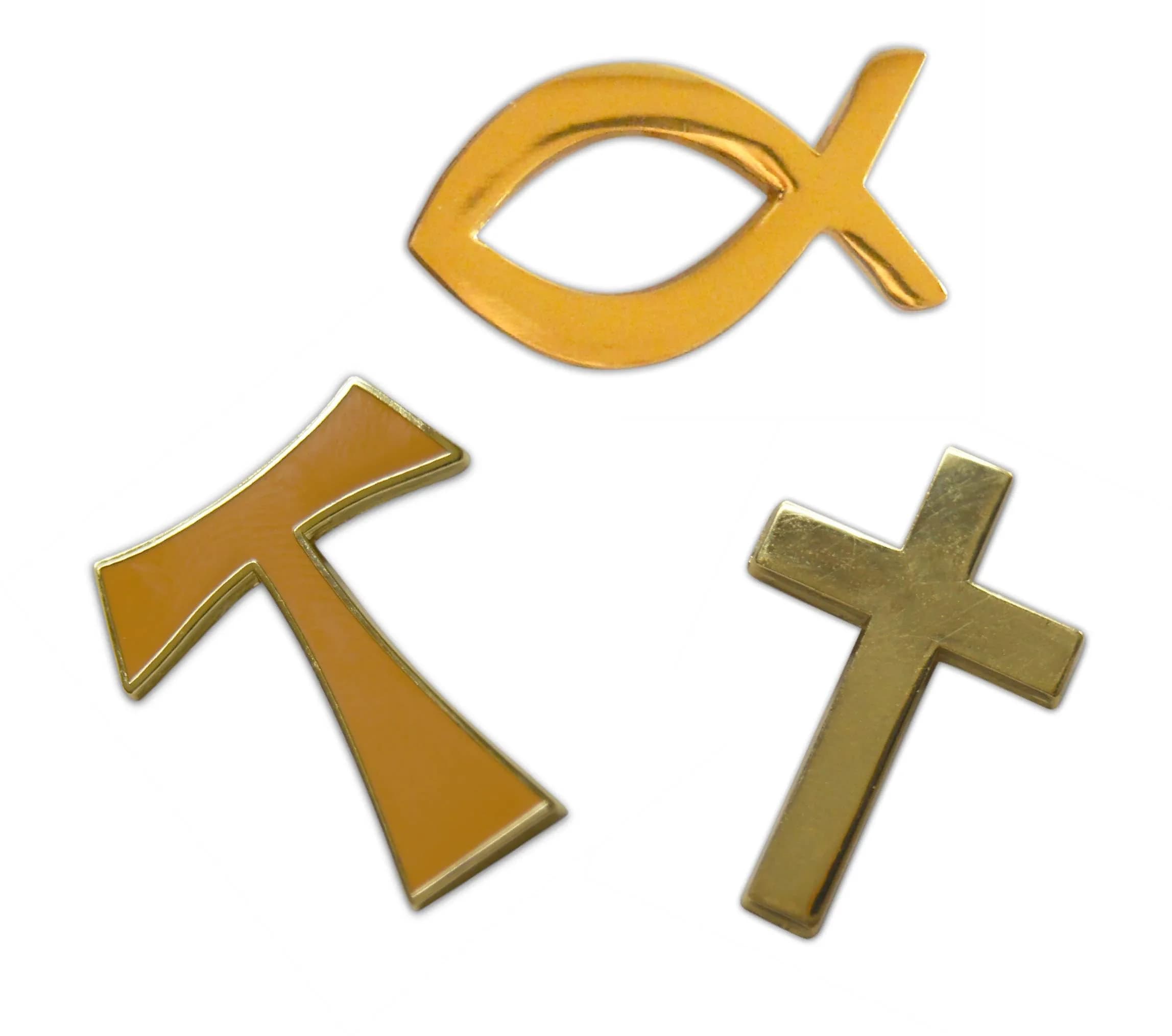 Novel Merk Christian Cross Icon Religious Lapel Pin, Hat Pin & Tie Tack Set with Clutch Back (3-Mixed Christian)