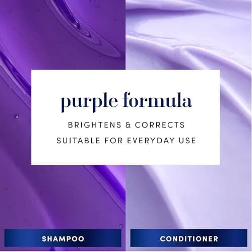 Hair Biology Biotin-Infused Purple Shampoo & Conditioner Set for Grey Hair | Anti-Brassiness, Moisturizing, Color-Safe, Silver & Glowing, 12.8 Fl Oz Each, 2 Pack thumbnail 2